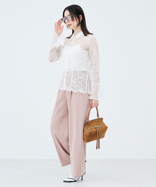 NOLLEY’S（ノーリーズ）の「【WEB＆一部店舗限定カラーアイテム】ウォッシャブルレースシャツブラウス（シャツ/ブラウス・レディース・ブラック/ホワイト・38）」の5枚目の写真