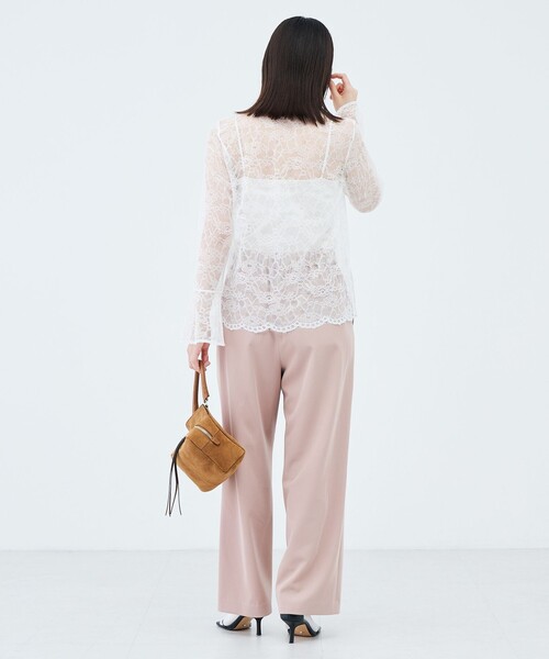 NOLLEY’S（ノーリーズ）の「【WEB＆一部店舗限定カラーアイテム】ウォッシャブルレースシャツブラウス（シャツ/ブラウス・レディース・ブラック/ホワイト・38）」の8枚目の写真