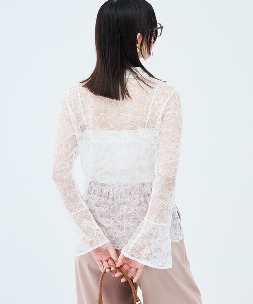 NOLLEY’S（ノーリーズ）の「【WEB＆一部店舗限定カラーアイテム】ウォッシャブルレースシャツブラウス（シャツ/ブラウス・レディース・ブラック/ホワイト・38）」の11枚目の写真