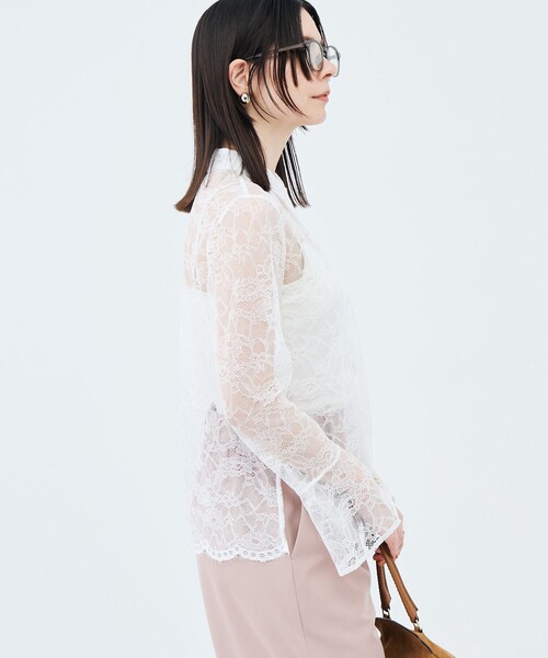 NOLLEY’S（ノーリーズ）の「【WEB＆一部店舗限定カラーアイテム】ウォッシャブルレースシャツブラウス（シャツ/ブラウス・レディース・ブラック/ホワイト・38）」の12枚目の写真