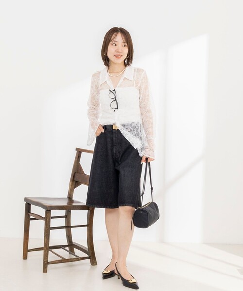 NOLLEY’S（ノーリーズ）の「【WEB＆一部店舗限定カラーアイテム】ウォッシャブルレースシャツブラウス（シャツ/ブラウス・レディース・ブラック/ホワイト・38）」の16枚目の写真
