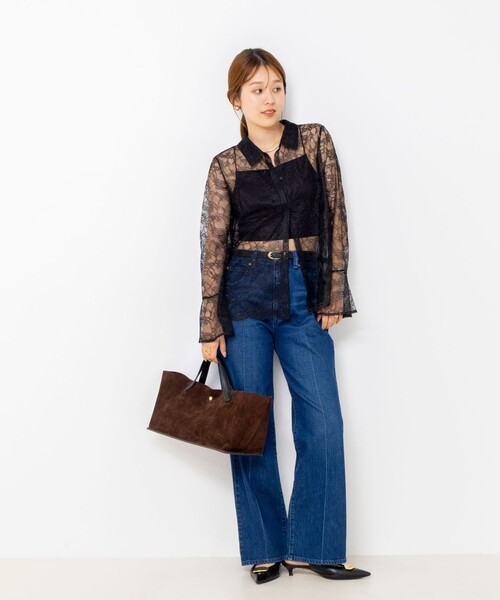 NOLLEY’S（ノーリーズ）の「【WEB＆一部店舗限定カラーアイテム】ウォッシャブルレースシャツブラウス（シャツ/ブラウス・レディース・ブラック/ホワイト・38）」の20枚目の写真