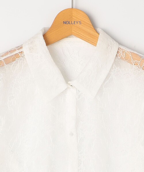NOLLEY’S(ノーリーズ)の「【WEB&一部店舗限定カラーアイテム】ウォッシャブルレースシャツブラウス(シャツ/ブラウス・レディース・ブラック/ホワイト・38)」の3枚目の写真