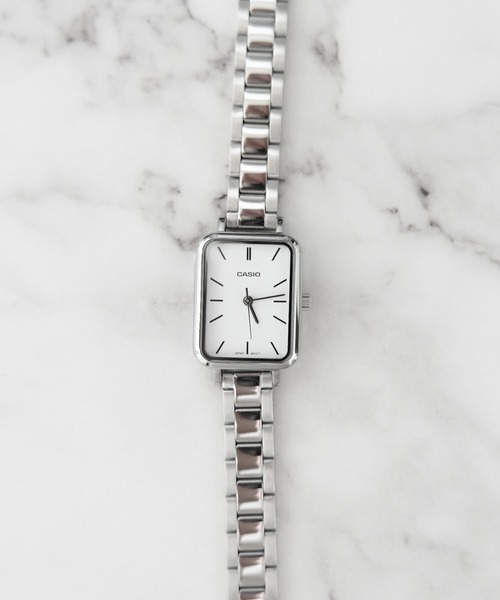 CASIO(カシオ)の「【RE】【CASIO】クラシック レクタンギュラー ドレスウォッチ(アナログ腕時計・レディース・シルバー/ブラック/ブルー/ピンク・FREE)」の8枚目の写真