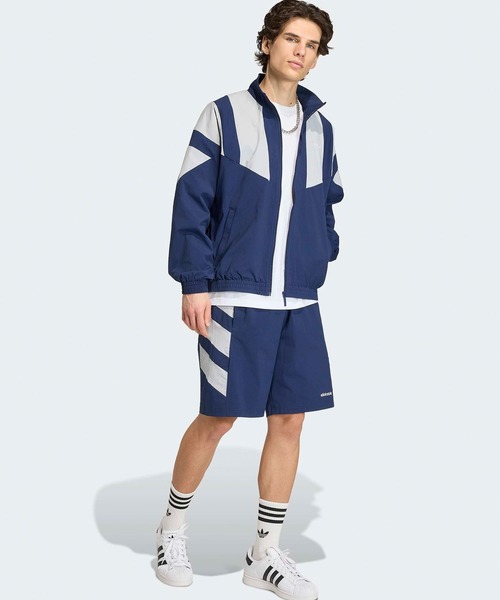 adidas(アディダス)の「adidas/アディダス M BLOCKED TRACKTOP ブロックド トラックトップ トラックジャケット ナイロンジャケット ナイロンアウター ライトアウター 配色 切り替え メンズ レディース 2026年 夏 夏服 秋 秋服(ブルゾン・メンズ・ブラック/インディゴブルー・S/M/L/XL)」の11枚目の写真