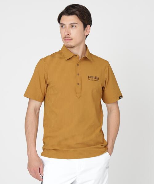[PING APPAREL] Универсальная стрейч‑футболка с логотипом, поло с коротким рукавом (MENS)