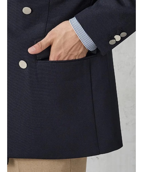 Perfect Suit FActory(パーフェクトスーツファクトリー)の「【洗える】ダブルメタル釦ジャケット【ビジカジのアンサーシリーズ!】(テーラードジャケット・メンズ・ネイビー・M/LL/L)」の8枚目の写真
