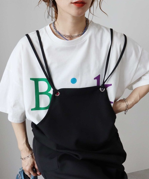 zena(ジェナ)の「カラフルロゴプリントビッグTee(Tシャツ/カットソー・レディース・オフホワイト/チャコールグレー・FREE)」の5枚目の写真