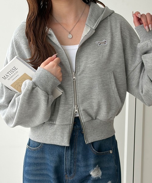 PENNEYS(ぺニーズ)の「GeeRA別注【PENNEYS】裏毛ダブルジップショートパーカー(パーカー・レディース・ブラック/杢グレー/ブラウン・MEDIUM/X-LARGE/LARGE)」の1枚目の写真