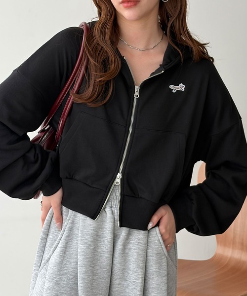 PENNEYS(ぺニーズ)の「GeeRA別注【PENNEYS】裏毛ダブルジップショートパーカー(パーカー・レディース・ブラック/杢グレー/ブラウン・MEDIUM/X-LARGE/LARGE)」の5枚目の写真
