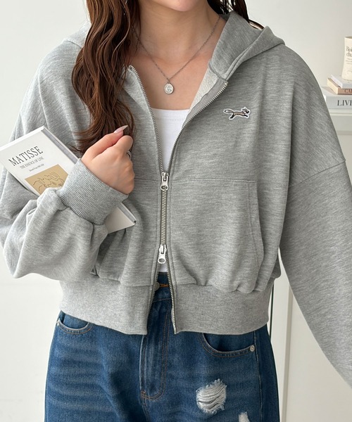 PENNEYS(ぺニーズ)の「GeeRA別注【PENNEYS】裏毛ダブルジップショートパーカー(パーカー・レディース・ブラック/杢グレー/ブラウン・MEDIUM/X-LARGE/LARGE)」の8枚目の写真