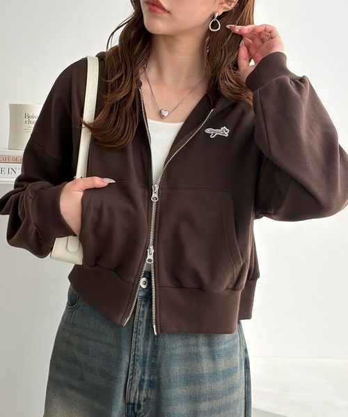 PENNEYS(ぺニーズ)の「GeeRA別注【PENNEYS】裏毛ダブルジップショートパーカー(パーカー・レディース・ブラック/杢グレー/ブラウン・MEDIUM/X-LARGE/LARGE)」の19枚目の写真