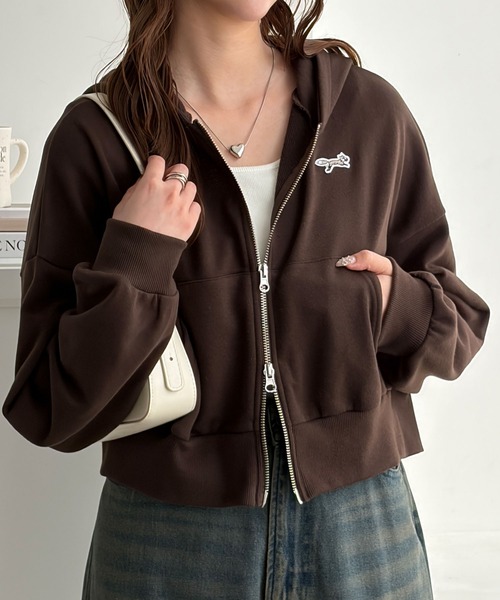 PENNEYS(ぺニーズ)の「GeeRA別注【PENNEYS】裏毛ダブルジップショートパーカー(パーカー・レディース・ブラック/杢グレー/ブラウン・MEDIUM/X-LARGE/LARGE)」の17枚目の写真