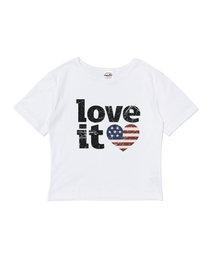 ヴィンテージハートフラッグショート半袖Tシャツ(ソリッドホワイト)