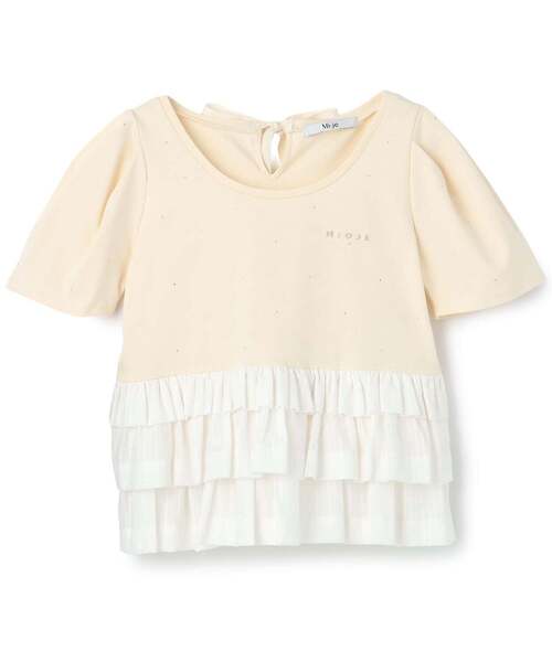 Mi-je(ミジェ)の「ペプラムストーンTシャツ(Tシャツ/カットソー・レディース・アイボリー/ブラック・F)」の6枚目の写真