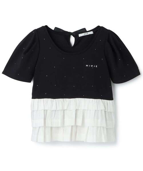 Mi-je(ミジェ)の「ペプラムストーンTシャツ(Tシャツ/カットソー・レディース・アイボリー/ブラック・F)」の7枚目の写真