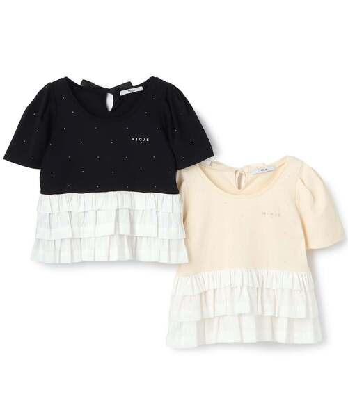 Mi-je(ミジェ)の「ペプラムストーンTシャツ(Tシャツ/カットソー・レディース・アイボリー/ブラック・F)」の15枚目の写真