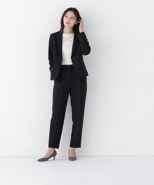NATURAL BEAUTY BASIC(ナチュラルビューティーベーシック)の「ストレッチツイル SETUP テーパードパンツ(その他パンツ・レディース・ネイビー/ブラック・X-SMALL/SMALL/MEDIUM/LARGE)」の2枚目の写真