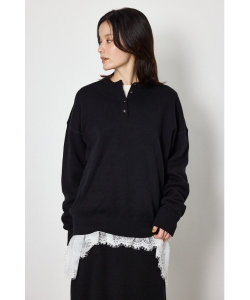 RODEO CROWNS WIDE BOWL(ロデオクラウンズワイドボウル)の「レースドッキングロングスリーブTシャツ(Tシャツ/カットソー・レディース・ライム/ホワイト/ブラック・FREE)」の15枚目の写真
