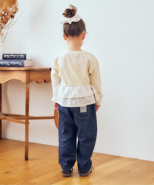 Boribon(ボリボン)の「裾フリルペプラムトップス(Tシャツ/カットソー・キッズ・ピンク/アイボリー/チャコール・80/90/120/100/110)」の14枚目の写真