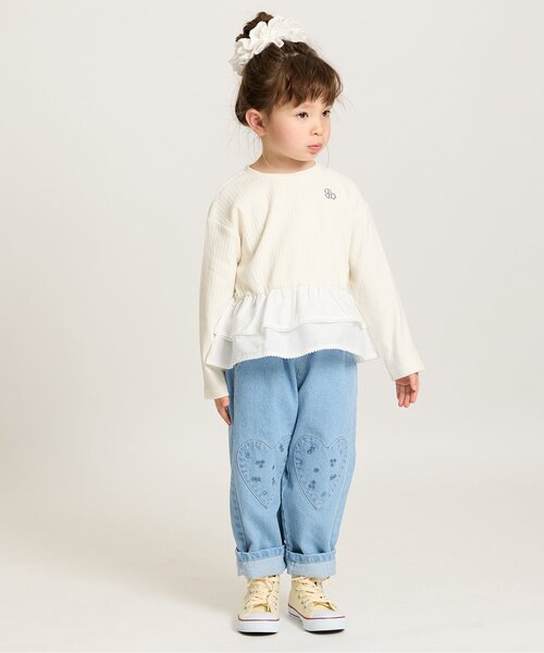 Boribon(ボリボン)の「裾フリルペプラムトップス(Tシャツ/カットソー・キッズ・ピンク/アイボリー/チャコール・80/90/120/100/110)」の16枚目の写真