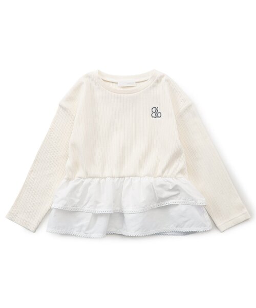 Boribon(ボリボン)の「裾フリルペプラムトップス(Tシャツ/カットソー・キッズ・ピンク/アイボリー/チャコール・80/90/120/100/110)」の11枚目の写真
