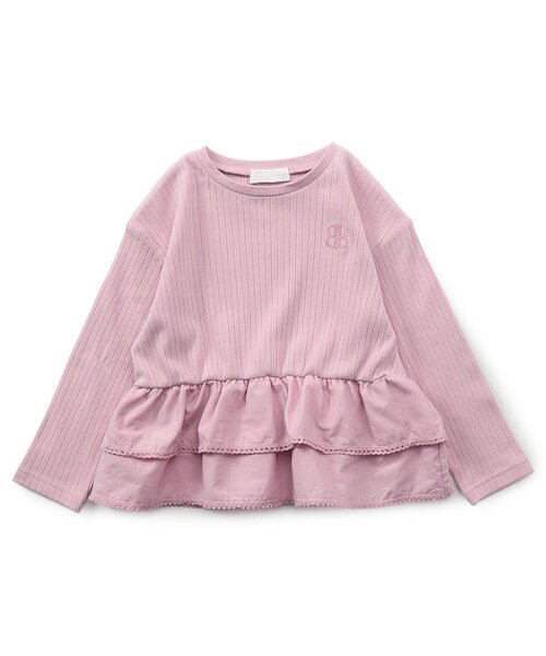 Boribon(ボリボン)の「裾フリルペプラムトップス(Tシャツ/カットソー・キッズ・ピンク/アイボリー/チャコール・80/90/120/100/110)」の17枚目の写真