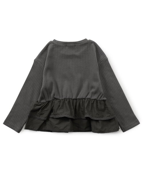 Boribon(ボリボン)の「裾フリルペプラムトップス(Tシャツ/カットソー・キッズ・ピンク/アイボリー/チャコール・80/90/120/100/110)」の8枚目の写真