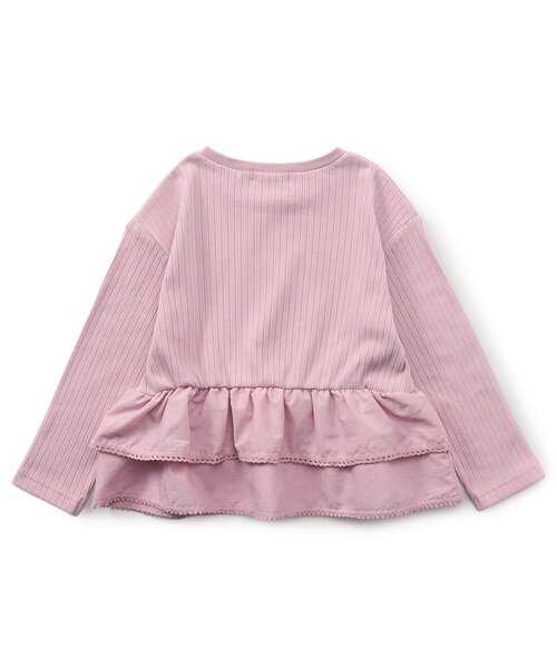 Boribon(ボリボン)の「裾フリルペプラムトップス(Tシャツ/カットソー・キッズ・ピンク/アイボリー/チャコール・80/90/120/100/110)」の4枚目の写真
