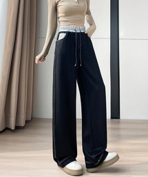 レディース ハイウエスト ワイドパンツ