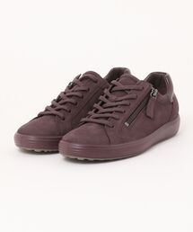 ECCO 快適 SOFT 7 レディース 本革 サイドジップスニーカー