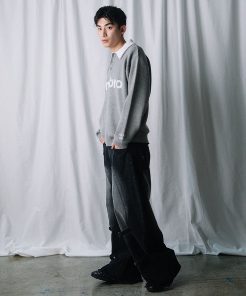 ALAND(エーランド)の「【UNISEX】ALAND×UMBRO/ジャガードニットポロ(ニット/セーター・レディース・ネイビー/ブラウン/グレー・SMALL/LARGE)」の6枚目の写真