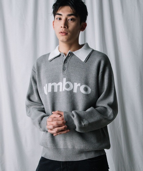 ALAND(エーランド)の「【UNISEX】ALAND×UMBRO/ジャガードニットポロ(ニット/セーター・レディース・ネイビー/ブラウン/グレー・SMALL/LARGE)」の9枚目の写真