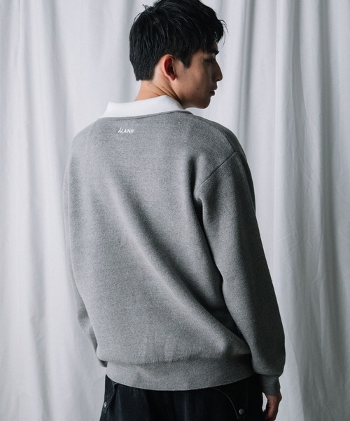 ALAND(エーランド)の「【UNISEX】ALAND×UMBRO/ジャガードニットポロ(ニット/セーター・レディース・ネイビー/ブラウン/グレー・SMALL/LARGE)」の10枚目の写真