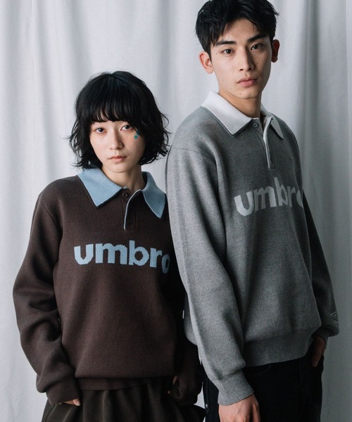 ALAND(エーランド)の「【UNISEX】ALAND×UMBRO/ジャガードニットポロ(ニット/セーター・レディース・ネイビー/ブラウン/グレー・SMALL/LARGE)」の13枚目の写真