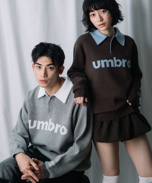 ALAND(エーランド)の「【UNISEX】ALAND×UMBRO/ジャガードニットポロ(ニット/セーター・レディース・ネイビー/ブラウン/グレー・SMALL/LARGE)」の14枚目の写真
