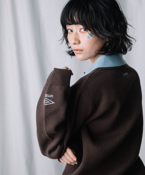 ALAND(エーランド)の「【UNISEX】ALAND×UMBRO/ジャガードニットポロ(ニット/セーター・レディース・ネイビー/ブラウン/グレー・SMALL/LARGE)」の22枚目の写真