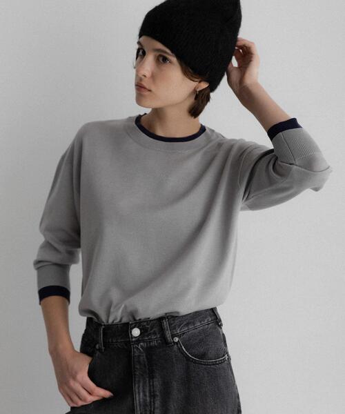 URBAN RESEARCH Sonny Label(アーバンリサーチサニーレーベル)の「アンチピリングバイカラーニット(ニット/セーター・レディース・グレー/ネイビー/ブラウン・FREE)」の17枚目の写真