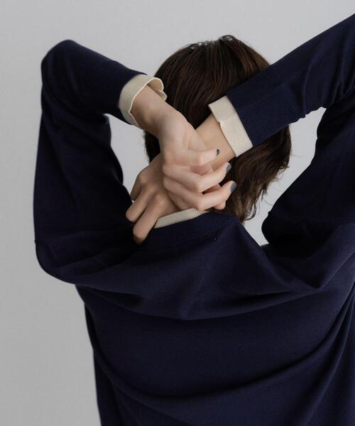 URBAN RESEARCH Sonny Label(アーバンリサーチサニーレーベル)の「アンチピリングバイカラーニット(ニット/セーター・レディース・グレー/ネイビー/ブラウン・FREE)」の4枚目の写真