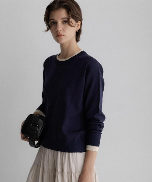 URBAN RESEARCH Sonny Label(アーバンリサーチサニーレーベル)の「アンチピリングバイカラーニット(ニット/セーター・レディース・グレー/ネイビー/ブラウン・FREE)」の5枚目の写真