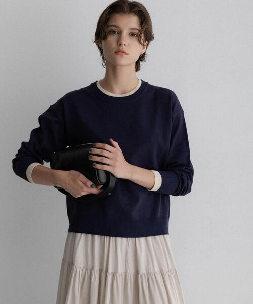 URBAN RESEARCH Sonny Label(アーバンリサーチサニーレーベル)の「アンチピリングバイカラーニット(ニット/セーター・レディース・グレー/ネイビー/ブラウン・FREE)」の7枚目の写真