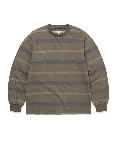 thisisneverthat(ディスイズネバーザット)の「Brushed Striped L/S Tee(Tシャツ/カットソー・メンズ・ブラウン/ピンク/オリーブ・XL/L/M/S)」の2枚目の写真