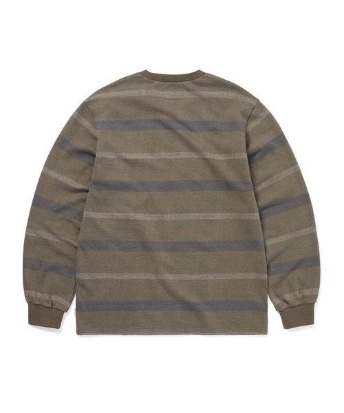thisisneverthat(ディスイズネバーザット)の「Brushed Striped L/S Tee(Tシャツ/カットソー・メンズ・ブラウン/ピンク/オリーブ・XL/L/M/S)」の9枚目の写真