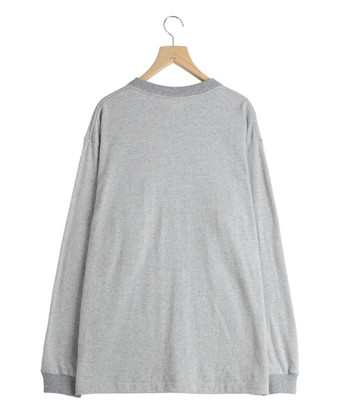 crepuscule（クレプスキュール）の「crepuscule / クレプスキュール：Border L/S Cutsew：2601-012[COR]（Tシャツ/カットソー・メンズ・ライトグレー/チャコール・1/2）」の3枚目の写真