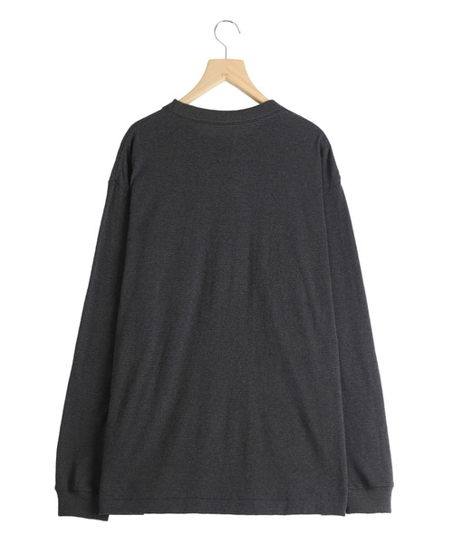 crepuscule（クレプスキュール）の「crepuscule / クレプスキュール：Border L/S Cutsew：2601-012[COR]（Tシャツ/カットソー・メンズ・ライトグレー/チャコール・1/2）」の4枚目の写真