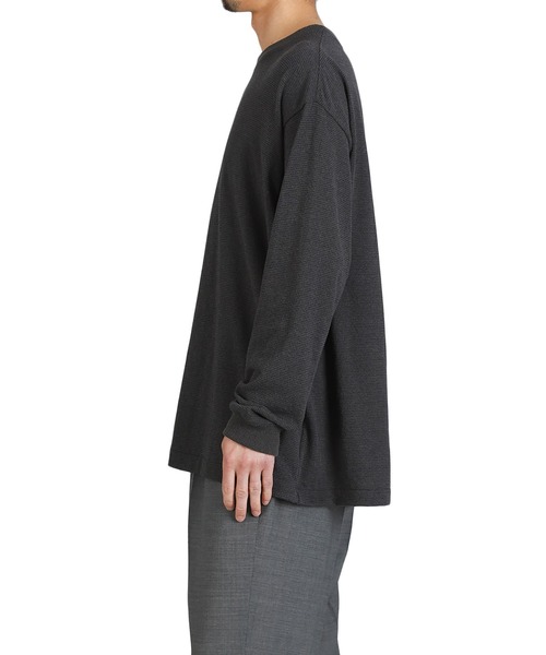 crepuscule（クレプスキュール）の「crepuscule / クレプスキュール：Border L/S Cutsew：2601-012[COR]（Tシャツ/カットソー・メンズ・ライトグレー/チャコール・1/2）」の8枚目の写真
