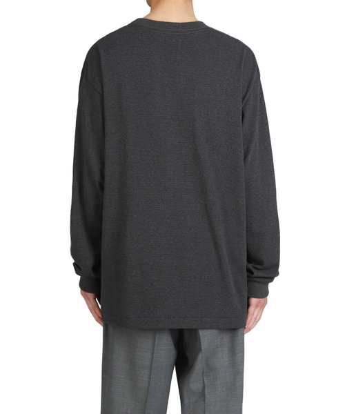 crepuscule（クレプスキュール）の「crepuscule / クレプスキュール：Border L/S Cutsew：2601-012[COR]（Tシャツ/カットソー・メンズ・ライトグレー/チャコール・1/2）」の9枚目の写真