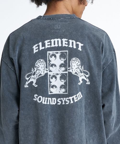 ELEMENT(エレメント)の「ELEMENT メンズ SOUND SYSTEM LS ロンT 【2026年秋冬モデル】/エレメント長袖バック&袖プリントロンT(Tシャツ/カットソー・メンズ・ホワイト/ブルー系その他・X-LARGE/LARGE/MEDIUM)」の3枚目の写真