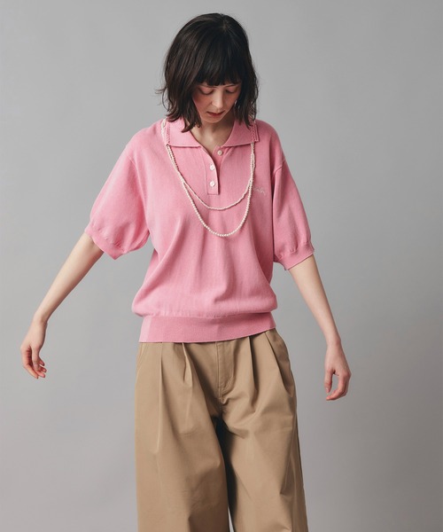 AT THE TRNK(アットザトランク)の「ピグメント ニット ポロ シャツ AT THE TRNK(シャツ/ブラウス・レディース・ブラック/ブラウン/ピンク・フリー)」の22枚目の写真