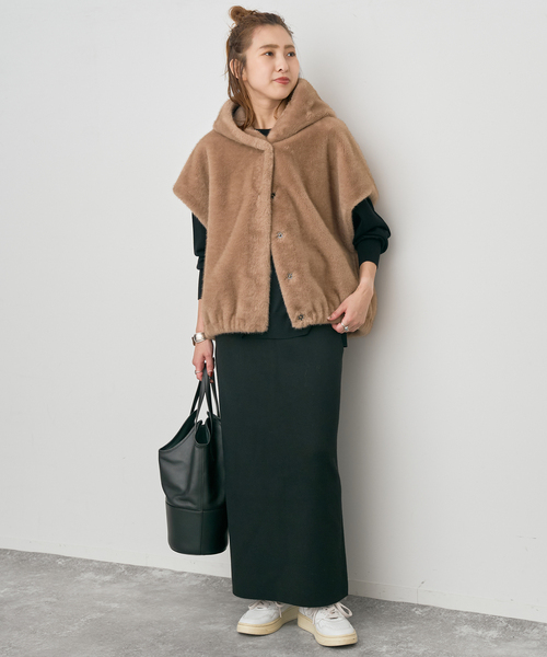 Spick & Span（スピックアンドスパン）の「《追加》ミラノリブニットスカート（スカート・レディース・チャコールグレー/ブラック/ブラウン・38/36）」の5枚目の写真